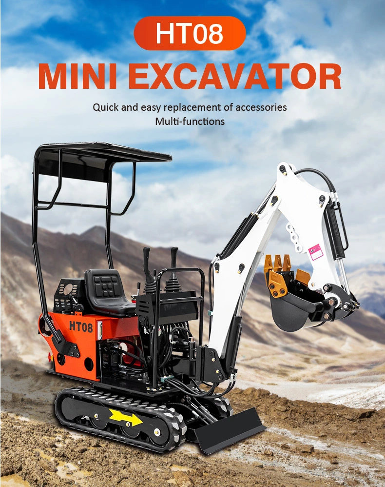 Small 800kg/0.8ton Micro Digger Bagger Crawler Mini Excavator Machine Popular in France /Germany/New Zealand/Australia