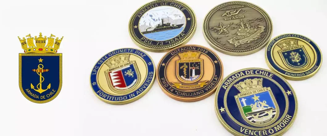 China Wholesale Custom Zinc Alloy 3D Logo Metal Crafts Promotion Gift Commemorative Souvenir Military Army Silver Gold Chile USA UK Challenge Coins