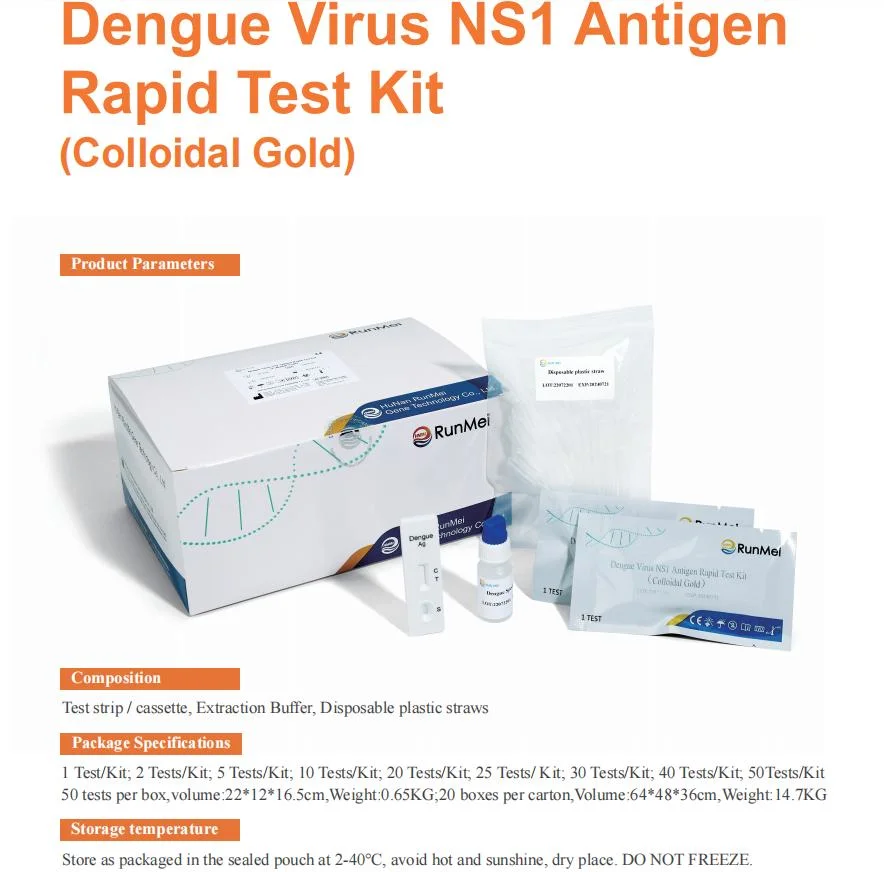 CE ISO13485 Marked Dengue Duo Virus Antigen Detection (NS1) Manufacturer, Dengue Ns1 Rapid Home Self Test Kit Price Malaysia Philippines Singapore