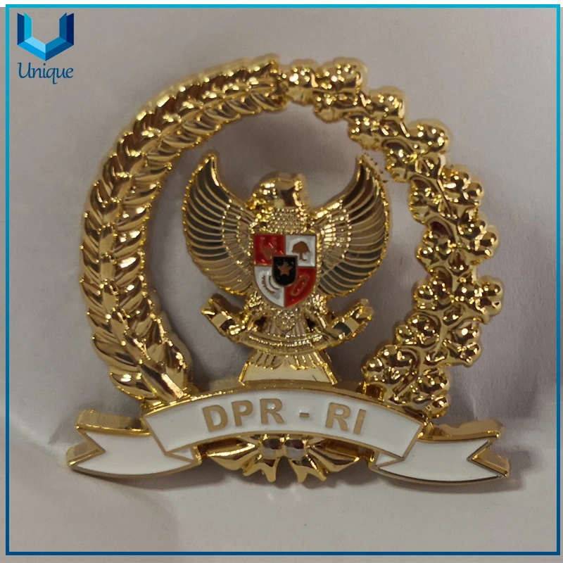 Free Sample High Quality 3D Gold Malaysia Navy Collar Pin