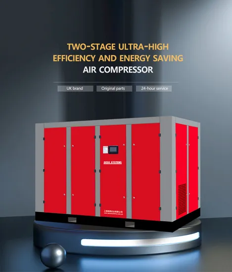 Geso UK Brand Two Stage Permanent Magnet Frequency Conversion Rotary Screw Air Compressor 